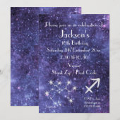 おとめ座パーティー ギャラクシー 誕生日招待状 招待状 (正面/裏面)