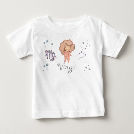 おとめ座ベビー ロンパース+Tシャツ ベビーTシャツ (正面)