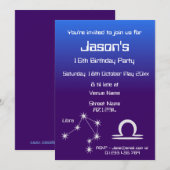 おとめ座 ギャラクシー パーティー 招待状 (正面/裏面)