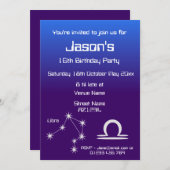 おとめ座 ギャラクシー パーティー 招待状（オーダーメイド） 招待状 (正面/裏面)