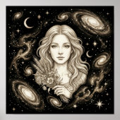 おとめ座 ゾディアック 天体占星術 ポスター (正面)