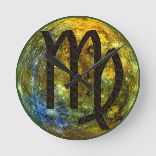 おとめ座 ラウンド壁時計 (正面)