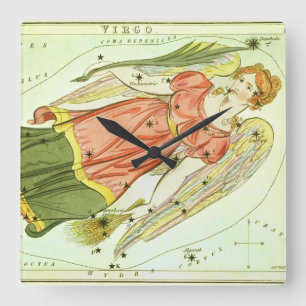 おとめ座 ヴァーゴ ヴァージナル ヴィンテージ 星座 ウラニアの鏡 スクエア壁時計