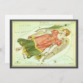 おとめ座 ヴァーゴ ヴィンテージ 星座 あなたの鏡 招待状 (正面/裏面)