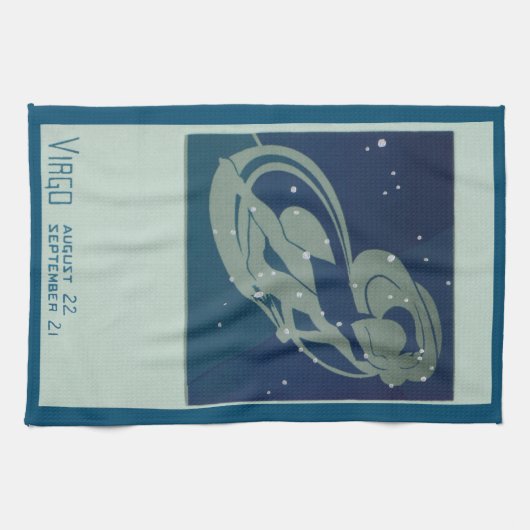 おとめ座 ヴィンテージ 占星術 十二星座 キッチンタオル (横)
