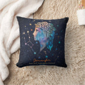 おとめ座 星座 十二宮 水彩 星 銀河 クッション (ブランケット)