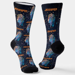 おとめ座 星座 十二宮 水彩 星 銀河 ソックス