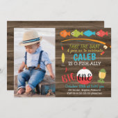 おとりを大きく1歳の誕生日招待状 招待状 (正面/裏面)