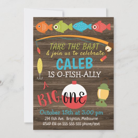 おとりを大きな1歳の誕生日招待状 招待状 (正面)