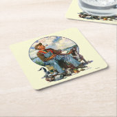 おとり スクエアペーパーコースター (アングル)