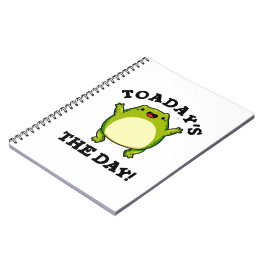 おと今日の日 面白いカエルの駒ギャグ ノートブック (左側)