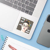 おどけた女の子が世界を支配 シール (ノートパソコンとiPhone)