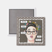 おどけた女の子が世界を支配 マグネット (正面/裏面)