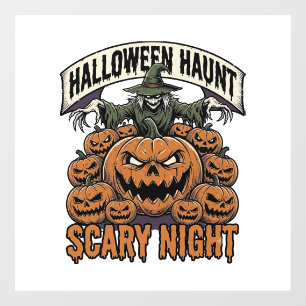 おどろおどろしいハロウィンのカボチャ ビンテージの彫刻Tシャツ A ウィンドウサイン