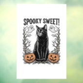 おどろおどろしい黒猫のビンテージ・ハロウィーンの彫刻Tシャツ ウィンドウサイン (シート3)