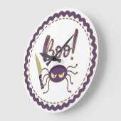 おどろかせハロウィンくもキャラクター ナイフハンド ラージ壁時計 (傾斜)