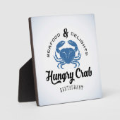 おなかがすいたカニのレストランのポスター フォトプラーク (正面)