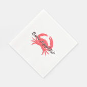 おなかがすいた – 珊瑚蟹 – ダマスク祝-- スタンダードランチョンナプキン (角)