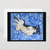 おなかのケッピー犬のデザインをくすぐる ポストカード (正面/裏面)