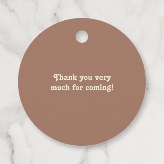 おなかの中の宝をテーマにした小さな団子ベビーシャワー フェイバータグ (裏面)