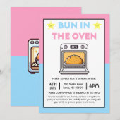 おなかの中の赤ちゃんの性別発表ブランチ 招待状 (正面/裏面)