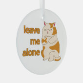 おなかの太った離れ猫が一人で ガラスオーナメント (正面右)