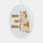 おなかの太った離れ猫が一人で ガラスオーナメント (正面左)