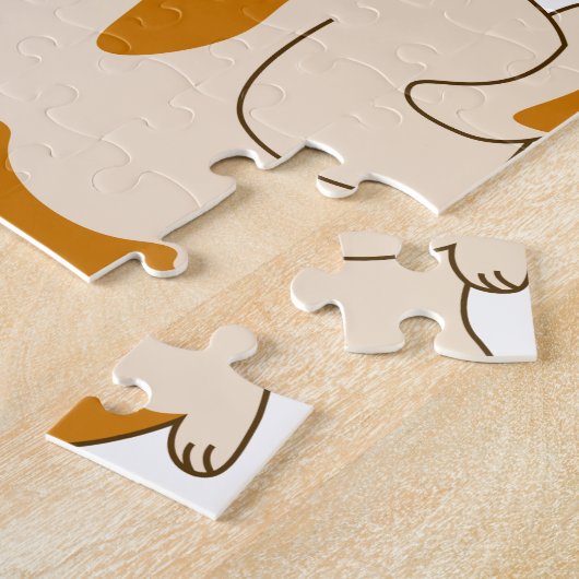 おなかの太った離れ猫が一人で ジグソーパズル (側面)