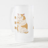 おなかの太った離れ猫が一人で フロストグラスビールジョッキ (正面左)