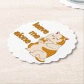 おなかの太った離れ猫が一人で ペーパーコースター (アングル)