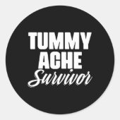 おなかの痛みに耐える生き残ったおなかの痛み胃の痛み ラウンドシール (正面)