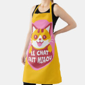 おなかをすかせたオレンジタブビー猫がニャーフランスの エプロン (インサイチュ)