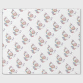 おなかをすかせたカラフルユニコーン・アートかわいいアート ラッピングペーパー (フラット)