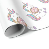 おなかをすかせたカラフルユニコーン・アートかわいいアート ラッピングペーパー (ロールコーナー)