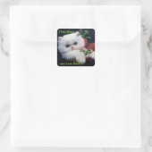 おなかをすかせた可愛い子猫 –  スクエアシール (バッグ)