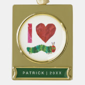 おなかをすかせた毛虫が大好きだ ゴールドプレートバナーオーナメント (正面)