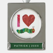 おなかをすかせた毛虫が大好きだ シルバープレートバナーオーナメント (正面)