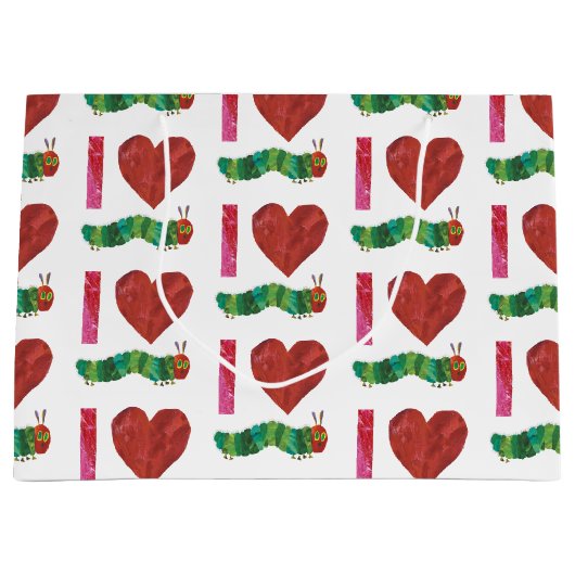 おなかをすかせた毛虫が大好きだ ラージペーパーバッグ (正面)