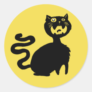 おなかをすかせた猫シール ラウンドシール