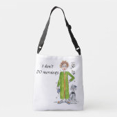 おなじみのことわざ私は朝の風刺画をしない クロスボディバッグ (裏面)