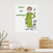 おなじみのことわざ私は朝の風刺画をしない ポスター (キッチン)