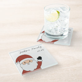 おなじみのサンタクロース クリスマス ガラスコースター