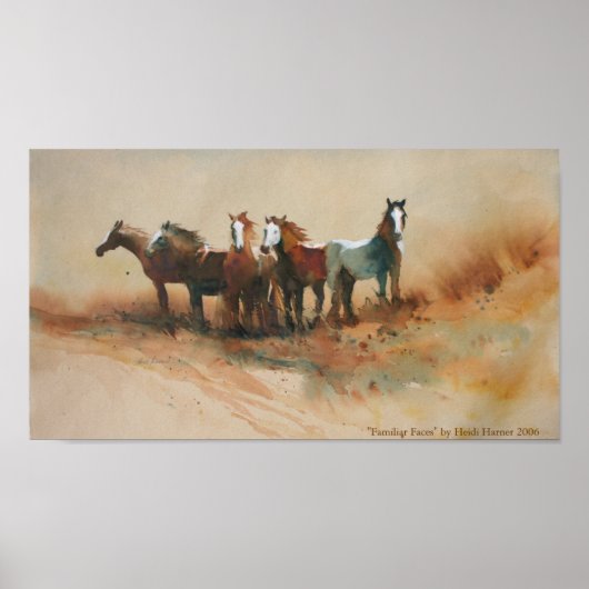 おなじみの顔アートプリント ポスター (正面)