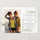 おなじ愛を縮小したマイクロウェディング発表 招待状 (正面/裏面)