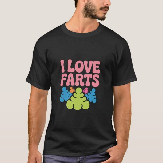 おならが大好きな大胆でカラフルな表現 Tシャツ (正面)