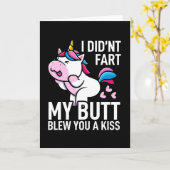 おならじゃない 私のお尻がキスを飛ばしたよ ユニコーン面白ギフト カード (黄色い花)