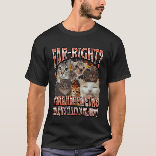おならの方がまし ウケる猫のミーム 海賊版ブーツ Tシャツ (正面)
