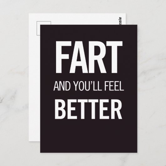 おならをして、気分が良くなるよ、ただの遊びで ポストカード (正面/裏面)