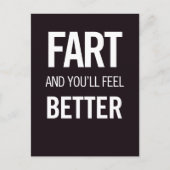 おならをして、気分が良くなるよ、ただの遊びで ポストカード (正面)