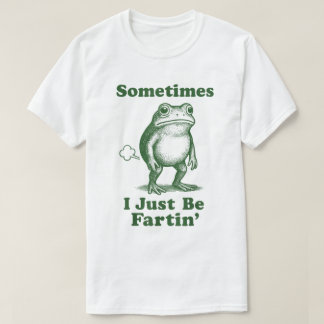 おならをするカエルが面白いミームデザイン Tシャツ